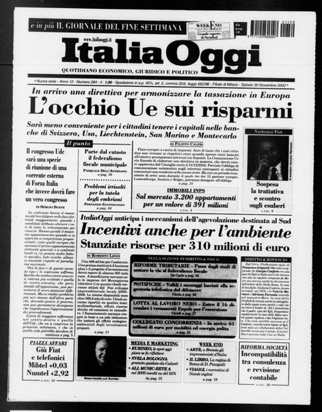 Italia oggi : quotidiano di economia finanza e politica